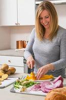 Cutting Boards for Kitchen - BPA-Free Chopping Board - Different Sizes & Non Slip Handles - Reversible, Large Cutting Board Set - Unique Gifts for Cooks Who Have Everything - 3-Pack Gray by CozyNest Decor