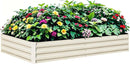 Raised Garden Bed Beige, 6x3x1ft Galvanized Raised Garden Bed Outdoor Metal for Gardening Vegetables Flower Garden Planter Box Large Raised Bed with Gloves and 3ftx30ft Weed Barrier Fabric by GreenHaven Gardens