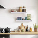 16"x6.8"x1.6" Slanted Floating Wall Shelves 2-Pack - Rustic White Finish, Heavy-Duty Solid Wood Design with Hidden Brackets - Perfect for Living Room, Kitchen, Bathroom, or Office by CozyNest Decor
