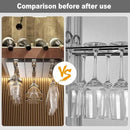 2 Pcs Wine Glass Holder,Stemware Rack Punch-free Hanging Under Cabinet for Bar,Kitchen and Restaurant (Grey) by CozyNest Decor
