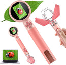 2 in 1 Kids Microscope with Bug Catcher,HD 500X Digital Microscope for Kids with 2" Screen,Photo and Video,STEM Educational Science Kit Learning Toys for Age 3-12 Girls & Boys Birthday Gifts (Pink) by TinyTreasures Baby Boutique