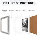 Yaetm 11x14 Rustic White Wood Picture Frame with Mat for 8x10, Weathered Solid Wood Frame with Real Glass, Distressed White Wooden Photo Frames 11 x 14 for Tabletop & Wall Mount, 2 Pack by CozyNest Decor