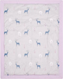 CaSaJa 4-Piece Crib Bedding Set for Boys and Girls, Nursery Baby Bedding Set Including Quilted Comforter with Fitted Crib Sheet and Changing Pad Covers, Reversible Quilt Design, Reindeer Forest by TinyTreasures Baby Boutique