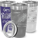 iProductsUS Personalized Tumbler for Men, Insulated Stainless Steel Travel Coffee Mug, Laser Engraved Custom Cup, Slider Lid Included, Gifts for Dad, Husband (Gray, 20oz) by TinyTreasures Baby Boutique
