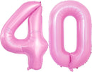 GOER Number 40 Balloons for 40th Birthday Party Decorations,42 Inch Jumbo Foil Helium Balloons for 40th Anniversary (Light Pink) by TinyTreasures Baby Boutique