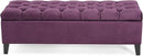 Christopher Knight Home Gloust Velvet Storage Ottoman, Upholstered Rectangular Storage Bench, Living Room Seating, Tufted BottonFoot Rest Stool for Home Office, Entryway and Bedroom, Purple by CozyNest Decor