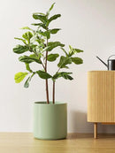 LE TAUCI 12 Inch Pots for Plants, Ceramic Large Plant Pot for Indoor Plants, Mid-Century Modern Planter Pot with Drainage Hole, Reactive Glaze Green by CozyNest Decor
