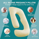 Sasttie Pregnancy Pillows for Sleeping, U Shaped Cooling Full Body Pregnancy Must Haves, 57 Inch Maternity Pillow for Pregnant Women, Pillow with Removable Cover for Side Sleeper, Light Yellow by TinyTreasures Baby Boutique