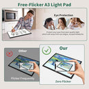 HIUKCOLED A3 Built-in Tilt Stand Light Tracing Box, 6-level＆Stepless Dimmable Adjustable Brightness Light Pad with 3 Colors,Battery Powered LED Light Board for Drawing,Diamond Painting,Sketching,X-Ray by TinyTreasures Baby Boutique