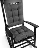 BUYUE Chair Cushion Set for Rocking Chair, Back Pillow & Seat Cushion with Ties, Original Woven Fabric Non-Slip Chair Pads for Elderly Sitting, Dark Gray by CozyNest Decor