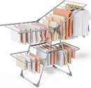 Clothes Drying Rack - Foldable Laundry Drying Rack for Clothing & Bedding, Easy-to-Assemble, Space-Saving Metal Airer with Non-Slip Feet, Indoor & Outdoor Use, 55.5"×22.8"×36.6", Gray by CozyNest Decor