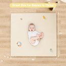 Padded Baby Play Mat, Super Soft Vegan Leather Floor Mat for Baby Girls and Boys, 48x48 Non-Slip Thick Foam Cushioned Play Mat for Babies 6-12 Months, Fits Nicely Into 50x50 Playpen Mat, Beige by TinyTreasures Baby Boutique