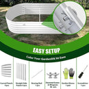A ANLEOLIFE 6X2X1.5 ft Galvanized Raised Garden Beds Outdoor, Oval Round Metal Planter Box for Planting Vegetables Flowers Herb, Anti-Rust & Easy-Setup, Antique White by GreenHaven Gardens