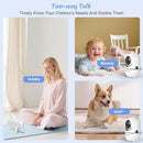 HelloBaby Baby Monitor 2 Cameras, 6'' World First IPS Split-Screen 30H Battery, No WiFi 2-Way Audio, Video, VOX, Double Cameras Pan-Tilt-Zoom, Night Vision, 8 Lullabies, 1000ft for Twins by TinyTreasures Baby Boutique
