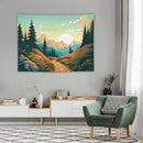 HZOHNAGO Mountain Tapestry Forest Mountain Sunrise Road Pattern Printed Wall Tapestry Wall Hanging for Bedroom Living Room Dorm 40" W x 30" H by CozyNest Decor