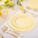 FLOWERCAT 60PCS Yellow Plates - Heavy Duty Yellow Plastic Plates Disposable 10.25inch & 7.5inch for Easter Party/Wedding/Spring - Serve for 30 guests by CozyNest Decor