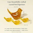 Crystal Bird Figurines, Resin Animal Statues, Miniature Decorative Gravel Birds, Home Decor (4PCS-Citrine) by CozyNest Decor