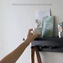 Entrance Coat Rack ，Coat Hooks, Wall-Mounted Wooden Hook Rack, Wall-Mounted Shelves are Very Suitable (Black Finish-2) by CozyNest Decor