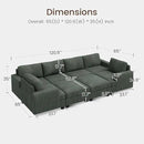 Nolany Sectional Couch with Storage Ottoman, Corduroy Sleeper Sectional Sofa with Chaise, Modular Sectional Couches for Living Room, Green by CozyNest Decor