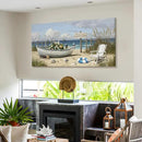 amatop Large Coastal Wall Art Nautical Beach Canvas Art Print Flower-Filled Boat on Sand Ocean Waves Seaside Seascape ArtworkSea Birds Marine Picture Home Decor for Living Room Bedroom Office 48×24 Inch by CozyNest Decor