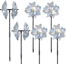 BATTIFE 6 Sets Pinwheels for Yard and Garden, Double Sides Reflective Bird Deterrent Pinwheel, Large Silver Outdoor Sparkly Wind Spinner, Pin Wheels for Lawn and Patio… by GreenHaven Gardens
