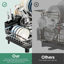 MOUKABAL Dish Drying Rack - 2 Tier Stainless Steel Dish Rack, Dish Racks for Kitchen Counter, Drying Rack Kitchen with Removable Utensil Holder and Drainboard (Black) by CozyNest Decor
