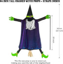POPGIFTU 64" Large Crashing Witch into Tree Halloween Outdoor Decoration – Funny Flying Witch Yard Prop for Porch, Garden & Lawn, Weather-Resistant Halloween Decor by CozyNest Decor