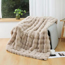 UKELER Camel Fleece Throw Blanket for Couch Faux Fur Throw Blanket Fluffy Blankets and Throws for Bed, Sofa, Office, Camping Cozy Plush Warm Thick Velvet Bed Blanket for Women, Men 60''x80'' by CozyNest Decor