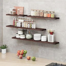SAUMONIERES Floating Shelves 8 Inch Deep Solid Wood Wide Wall Shelf Set of 1 Wall Mounted for Bedroom Bathroom Living Room Kitchen, 55 Inch Walnut by CozyNest Decor