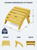 KINGYES Folding Adirondack Ottomans Set of 2 for Adirondack Chair, Yellow by CozyNest Decor