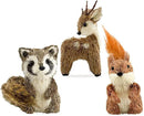 AuldHome Design Woodland Friends Figurines (Set of 3, Deer/Raccoon/Squirrel); Forest Animals Decor for Fall, Christmas, Winter and Themed Decor or Parties by CozyNest Decor