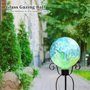 VCUTEKA Gazing Ball, Glass Gazing Balls Sphere for Garden Lawn Outdoor Ornament Yard Decorative, Blue Swirl, 10" by CozyNest Decor