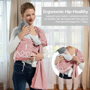 Baby Wrap Ring Sling 7-35 lbs, Baby Sling Carrier for Newborn, Toddler, Infant Holder, Lightweight Baby Carrier Wraps, Pink by TinyTreasures Baby Boutique