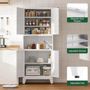 69" Tall Kitchen Pantry Cabinet, Metal Storage Cabinet with 4 Doors and Adjustbale Shelves, Freestanding Cupboards for Dining Room, Living Room, Bathroom by CozyNest Decor