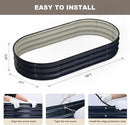 Raised Garden Bed, 6x3x1ft Galvanized Outdoor Planter Beds with Safety Edging and Gloves, Oval Metal Planter Box for Gardening Vegetables Flowers Herb by GreenHaven Gardens