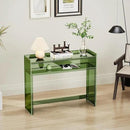 Acrylic Console Table, Entryway Table with Storage Shelves (Green) by CozyNest Decor