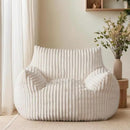 Oversized Bean Bag Chair for Adults, Giant Comfy Plush Boneless Bean Bag Couch with Filler for Kids - Reading Chair for Living Room, Bedroom & Dorm, Single Accent Chair Floor Lounger, Beige by CozyNest Decor