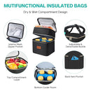 PIIOSER Breast Milk Storage Cooler Bag with Ice Pack, Fits 4 Baby Bottles Up to 5 Ounce, Small Insulated Breastmilk Cooler Travel Bag with Handle Buckle for Nursing & Working Mom Daycare (Black-XS) by TinyTreasures Baby Boutique