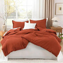 Litanika Comforters Burnt Orange Oversized King Size, 3 Pieces Lightweight Solid Bedding Comforter Set, All Season Fluffy Bed Set (120x98In Comforter & 2 Pillowcases) by CozyNest Decor