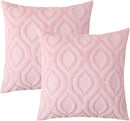 decorUhome Throw Pillow Covers 22x22 Inch Set of 2, Soft Plush Decorative Faux Fur Light Pink Solid Couch Pillow Covers, Accent Farmhouse Neutral Square Euro Pillow Cases for Sofa Bed Living Room by CozyNest Decor