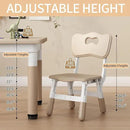 Kid Table and Chairs, Height Adjustable Childrens Table and Chair Set, Kids Tables for Age 2-8, Graffiti Desktop, Table for Kids with 4 Seats, Small Kids Table, Max 300lbs by CozyNest Decor