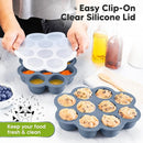 KeaBabies Silicone Food Freezer Trays with Lid, 2oz x 10 Pods Baby Food Storage Containers, Easy Puree Meal Prep, Breast Milk Silicone Freezer Molds, Dishwasher, Microwave Safe, BPA-Free (Slate) by TinyTreasures Baby Boutique