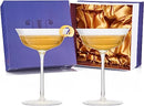 Vintage Crystal Coupe Glasses Set Of 2 Clear Radiance Champagne Martini Cocktails Hand Blown Classy by The Wine Savant