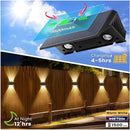 Fence Lights Solar Powered, 4-Pack Solar Fence Lights Up/Down Flexible Buttons, IP67 Waterproof for Outdoor, 120LM Bright, Auto Dusk to Dawn for Wall/Stairs/Yard/Railing/Deck/Pathway (White & RGB)