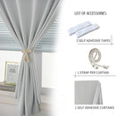 self Adhesive Curtains Portable Blackout Curtain Simple and Easy to Install Bedroom Window Thermal Lnsulated Kitchen Room Darkening Black Small Drapes, 59" W X 71" L, White, 1 Panel by TinyTreasures Baby Boutique