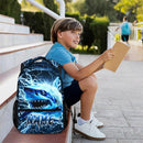 Shark Backpack for Kids Boys - 17 Inch Custom Backpacks with Name for Kindergarten Primary Elementary Senior Middle - Cool Durable Personalized Lightning Bookbag by TinyTreasures Baby Boutique