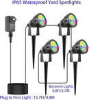 20W Christmas Outdoor Spot Lights with Timer, IP65 Waterproof Metal RGB Landscape Spotights Color Changing Spotlight for Outdoor Yard Garden (4 Lights) by GreenHaven Gardens