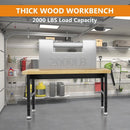 48" Work Bench, Adjustable Height Workbench, Heavy-Duty Thicker Work Table, 2000 LBS Load Capacity Workstation for Garage, Workshop, Office, Home by GreenHaven Gardens