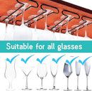 Wine Glass Rack Under Cabinet Shelf Glasses Holder Storage with Drying Stemware Rack Under Counter Metal Hanger Hanging Rack for Kitchen Black by CozyNest Decor