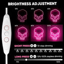 Dimmable Skull Neon Sign,Halloween Pink Neon Sign Light for Wall Decor, Skeleton LED Neon Sign for Beer Bar Bedroom Art,Skull Head Neon Lights Suitable for Computer Room, 5V USB Power 15.75 * 11.8in by CozyNest Decor